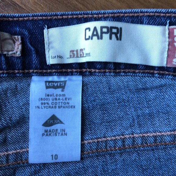 Levi’s 515 Distressed Denim Jean Crop Capri Size 10 - Picture 3 of 11